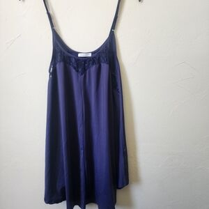 Navy Chemise with Lace Detail Size Small